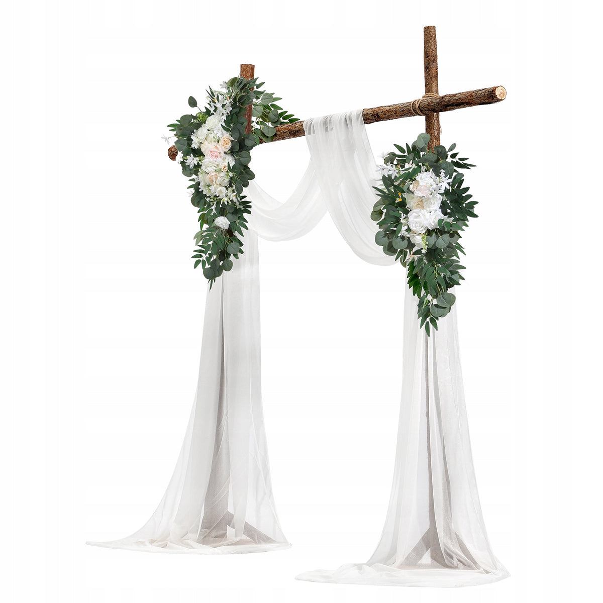 VEVOR Wedding Arch Flowers Kit White Silk Flower Drapes 4 PCS