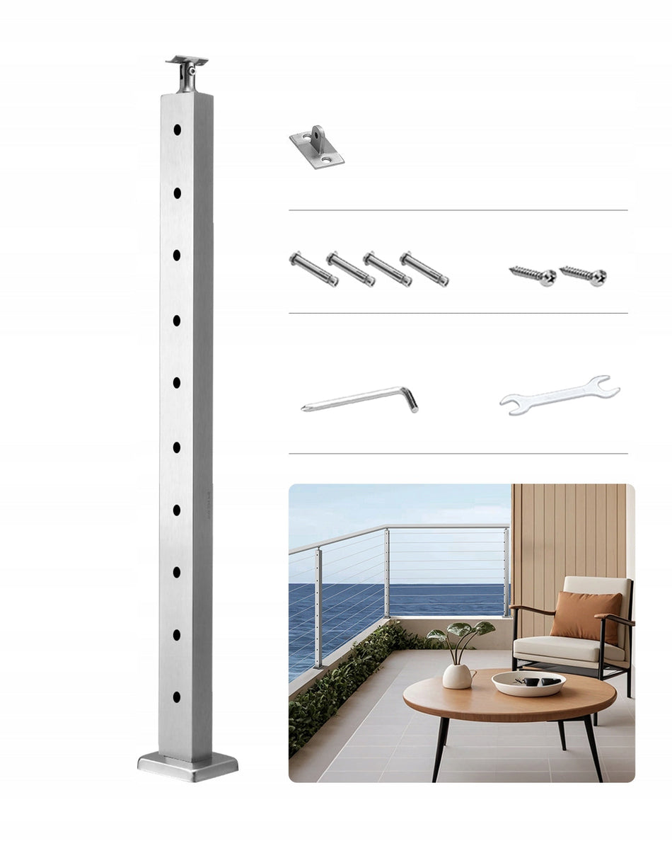 VEVOR PROFESSIONAL STAIR RAILING POST STAINLESS STEEL 91X2.5X5 CM