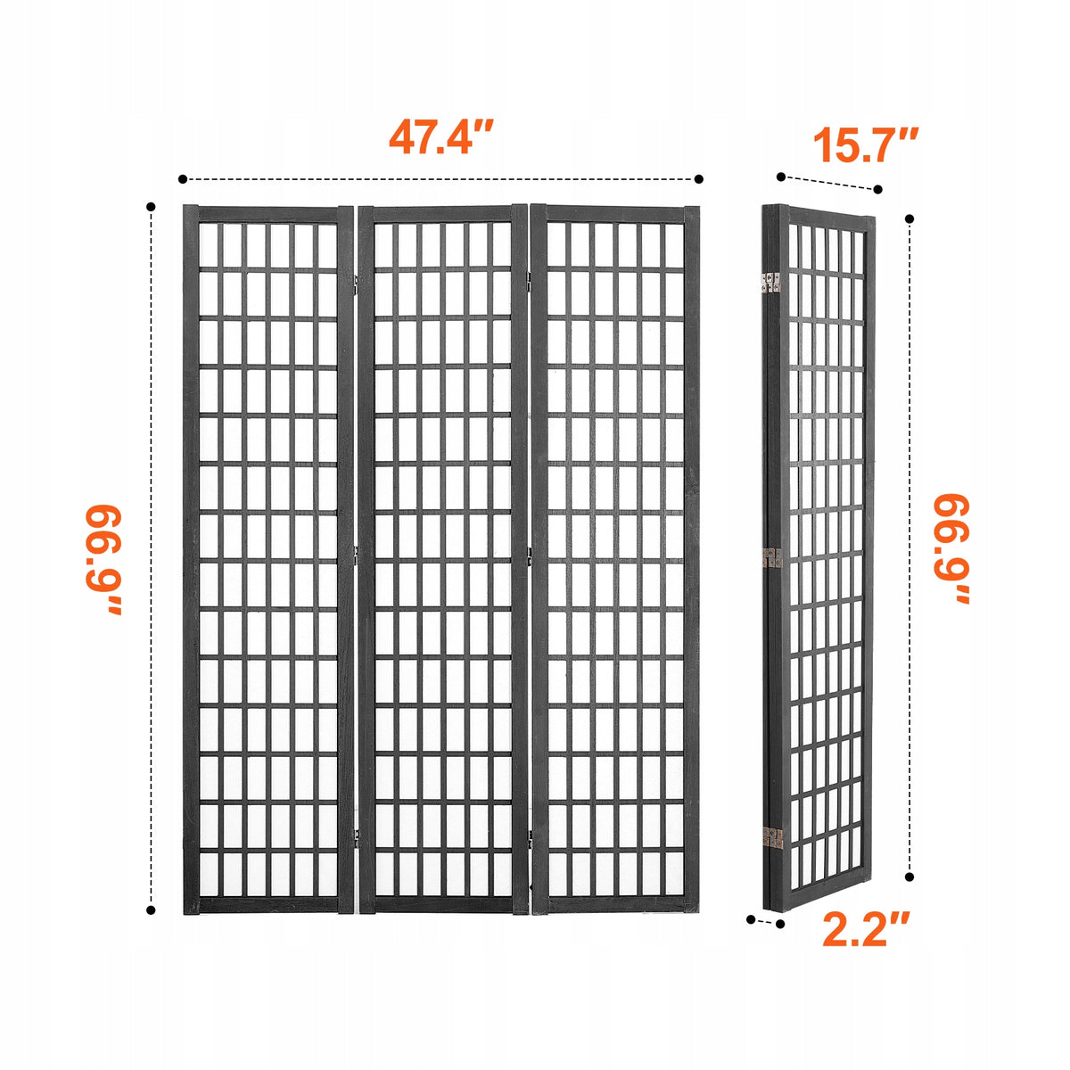 VEVOR 3-PANEL JAPANESE ROOM DIVIDER FOLDING PREMIUM WOOD SCREEN