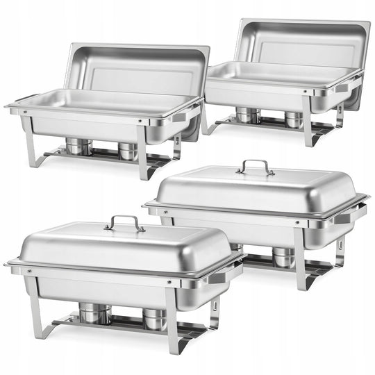 PROFESSIONAL VEVOR 8.5L 4-PIECE CHAFING DISH SET STAINLESS STEEL