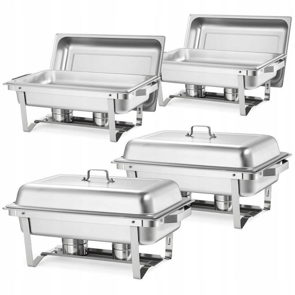 PROFESSIONAL VEVOR 8.5L 4-PIECE CHAFING DISH SET STAINLESS STEEL