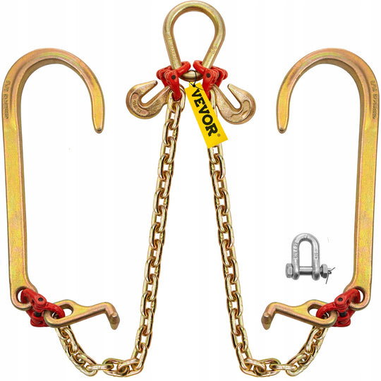 VEVOR G80 Professional Towing Chain 3m x 8mm with Hooks and Shackle