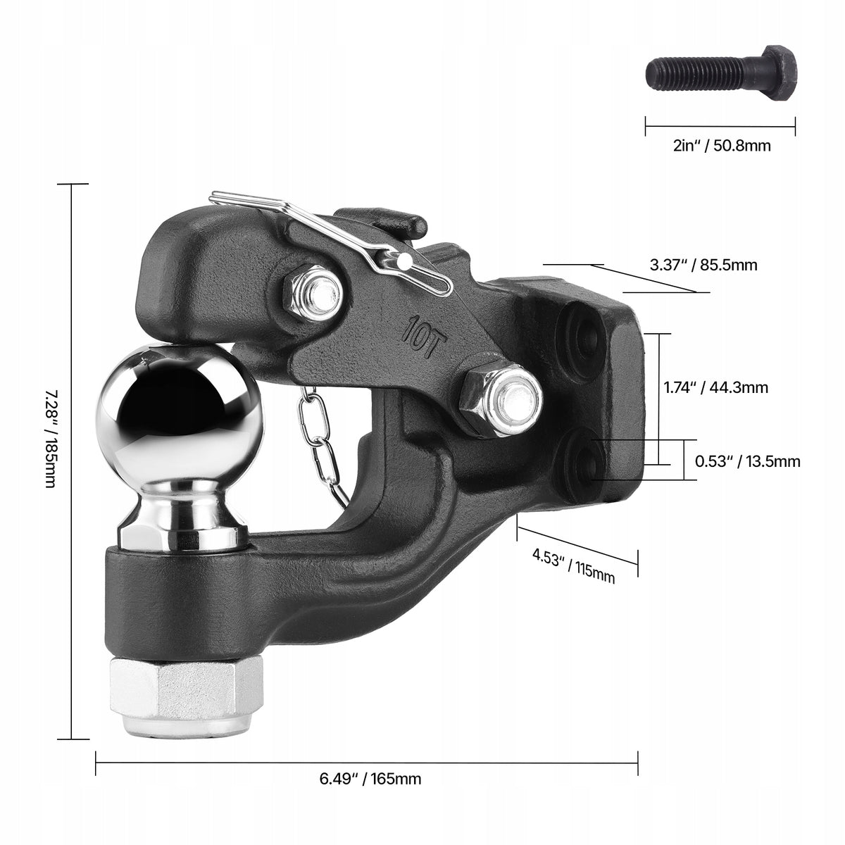 VEVOR TOW HITCH 9070 KG HEAVY DUTY KIT WITH BALL MOUNT SOLID