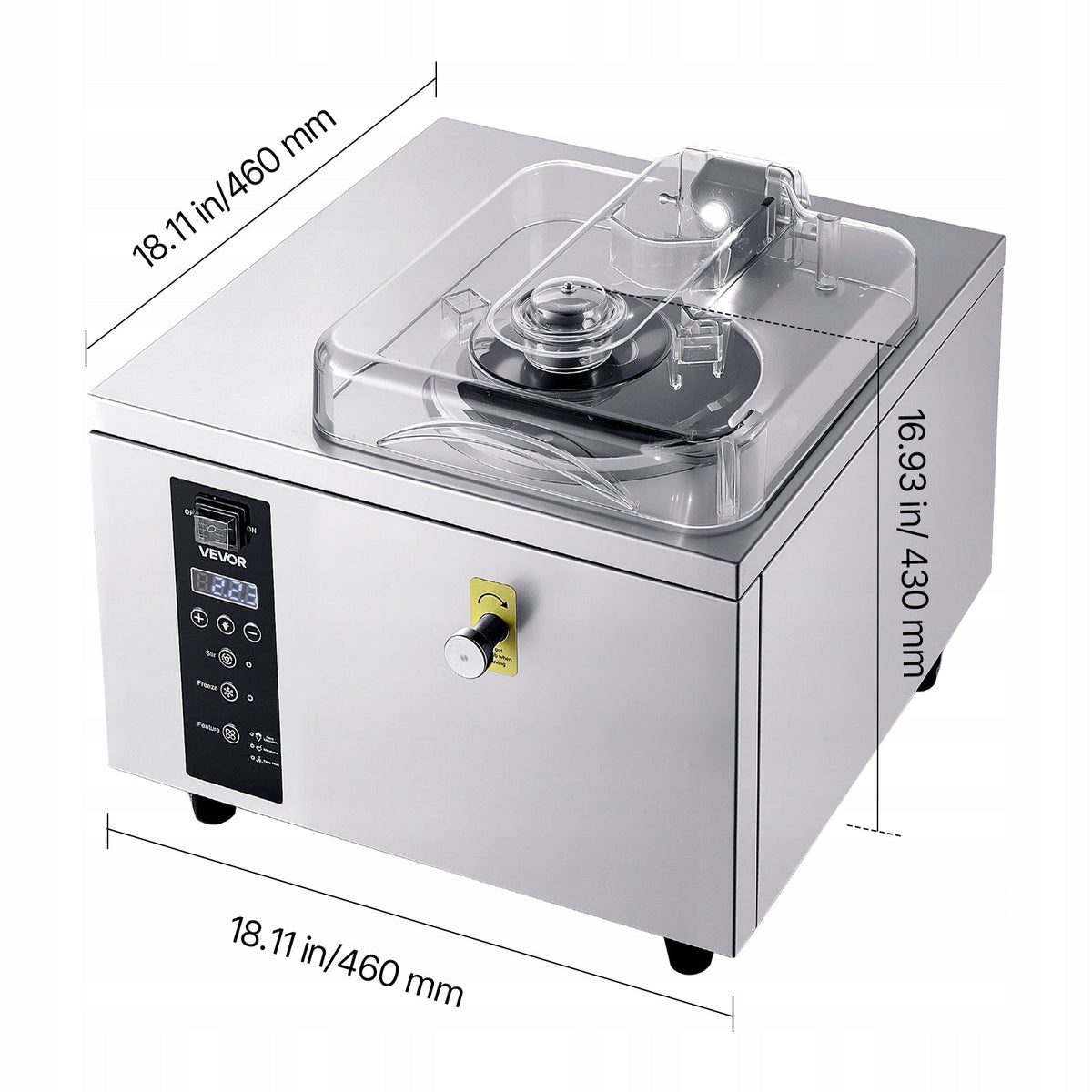 VEVOR PROFESSIONAL ICE CREAM MACHINE 500W 5L H STAINLESS STEEL CYLINDER