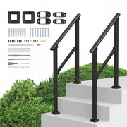 VEVOR Outdoor Stair Railing 2-Piece Set for 2-3 Steps, Heavy-Duty