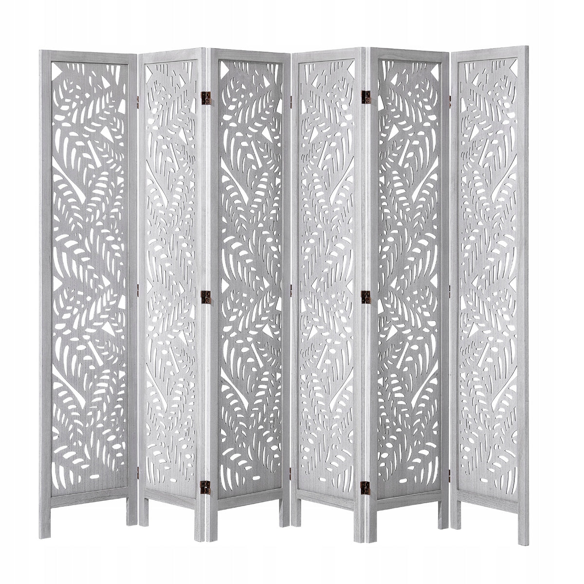 VEVOR ROOM DIVIDER 6 PANEL WOODEN FOLDING WHITE BOHO STURDY