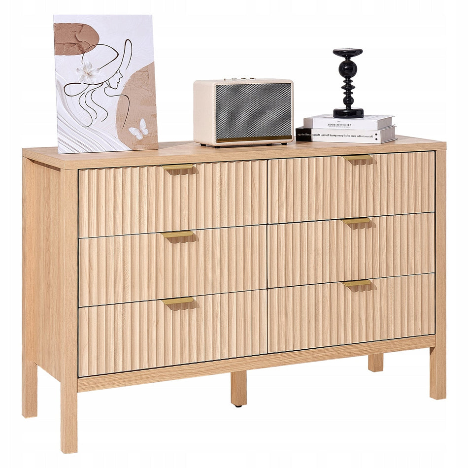 SOLID CHEST OF DRAWERS VEVOR 6 DRAWERS GROOVED DESIGN SECURITY