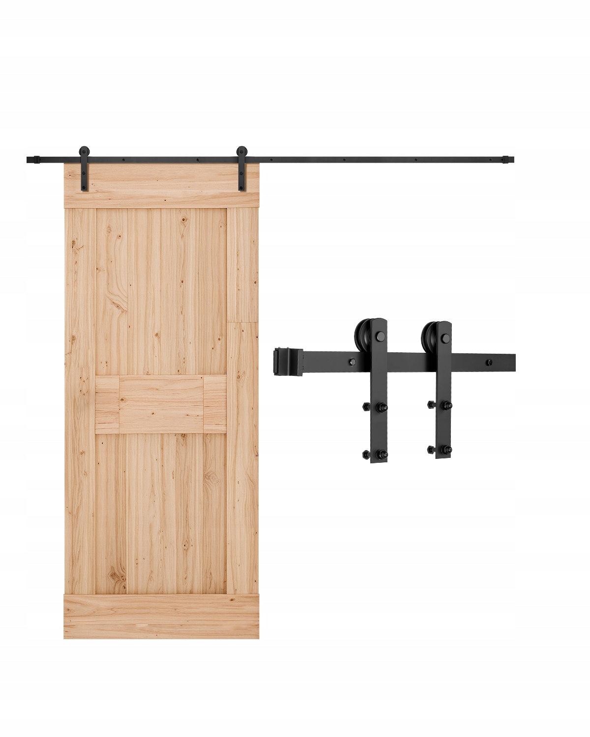 VEVOR 3M SLIDING DOOR SYSTEM BLACK HEAVY DUTY 150KG LOAD CAPACITY