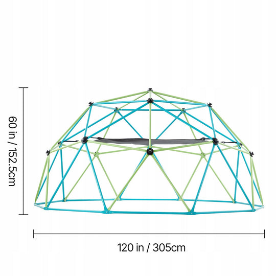 VEVOR STURDY 305 CM CLIMBING DOME WITH SWING AND HAMMOCK FOR CHILDREN