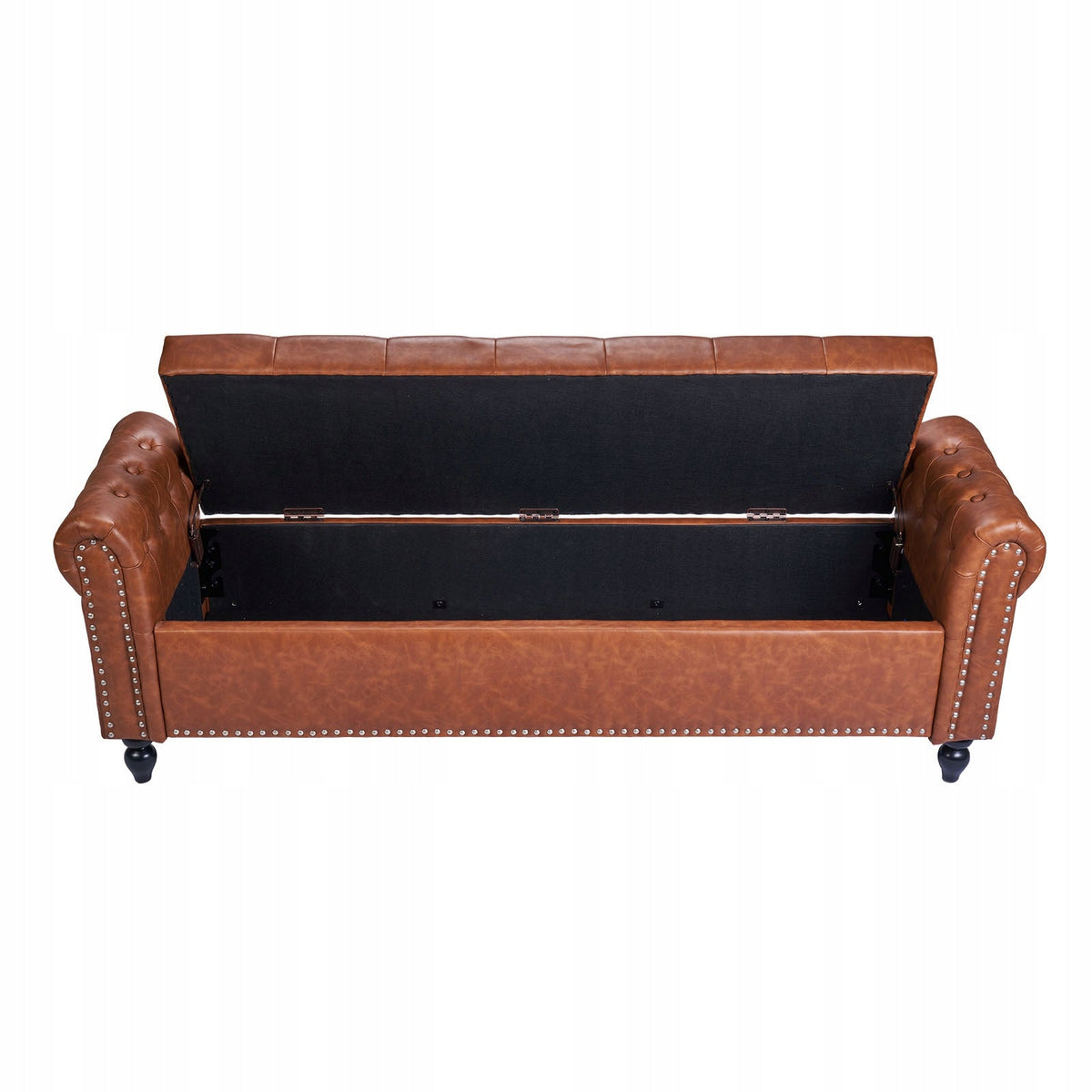 VEVOR PU LEATHER OTTOMAN BENCH WITH WOODEN LEGS 460X1660X560 MM STRONG