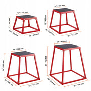 VEVOR 4-PIECE PLYOMETRIC BOXES 12-30 INCHES HEAVY-DUTY STEEL