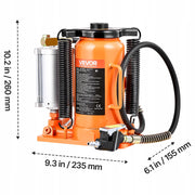 VEVOR 20 TON PNEUMATIC BOTTLE JACK STRONG SOLID RANGE 260-495