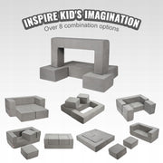 VEVOR MODULAR KIDS' PREMIUM SOFA 100X100X20CM CHENILLE FABRIC BLOCKS