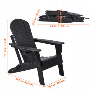 VEVOR PLASTIC ADIRONDACK CHAIR 2 PCS FOLDABLE WEATHER-RESISTANT SET