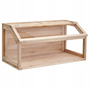 VEVOR WOODEN HAMSTER CAGE WITH NEST AND 270-DEGREE VIEW NATURAL