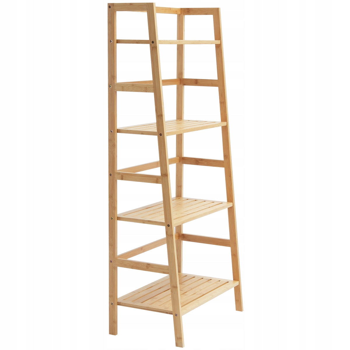 VEVOR STURDY BAMBOO LADDER SHELF 4-TIER OPEN BOOKCASE