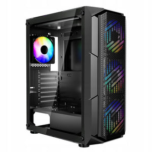 VEVOR PC Gaming Mid Tower Case Tempered Glass 4X ARGB USB 3.0