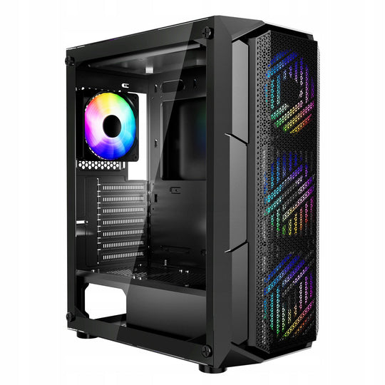 VEVOR PC Gaming Mid Tower Case Tempered Glass 4X ARGB USB 3.0