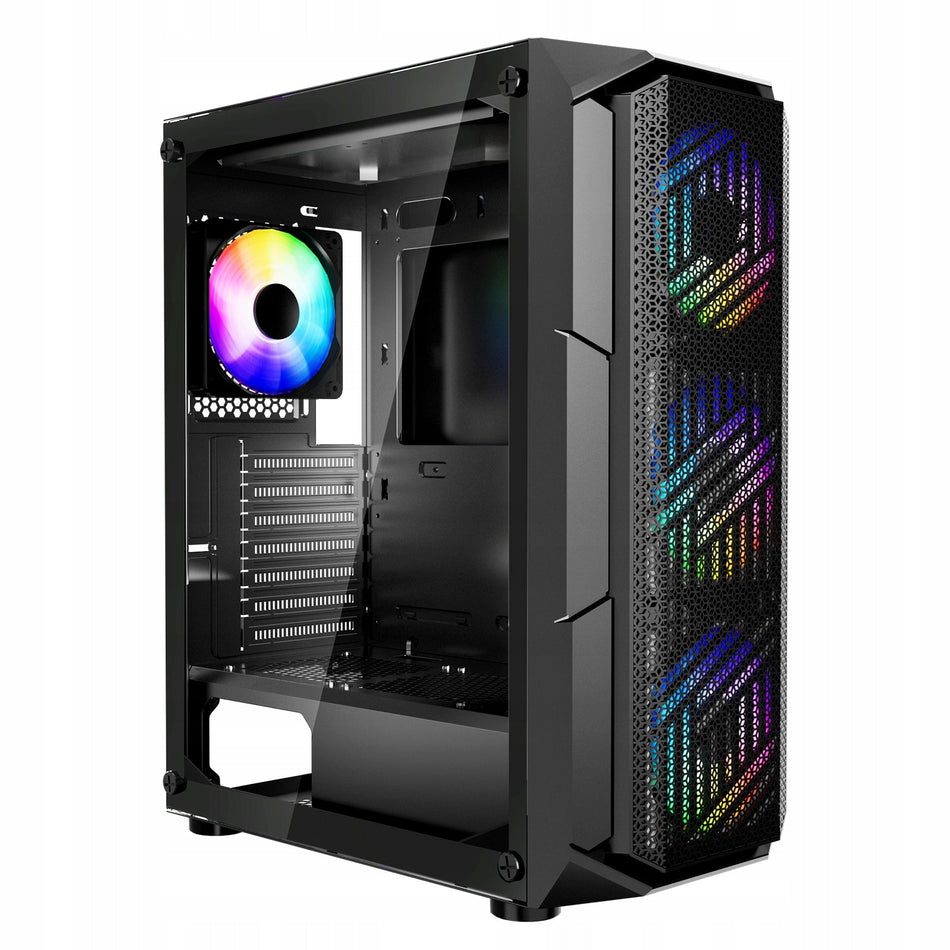 VEVOR PC Gaming Mid Tower Case Tempered Glass 4X ARGB USB 3.0