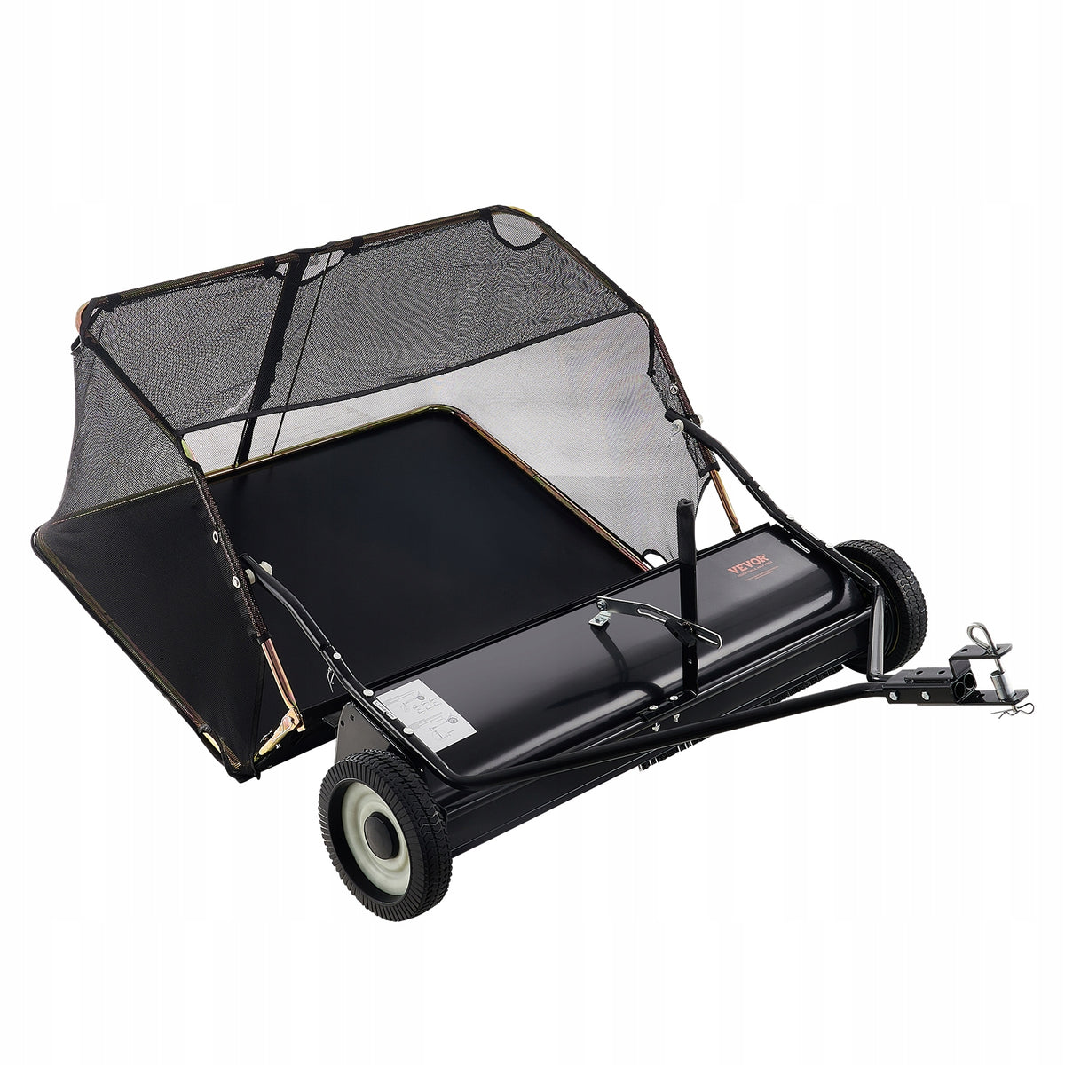 VEVOR 42 INCH TOW BEHIND LAWN SWEEPER 12 CU.FT ADJUSTABLE HEIGHT