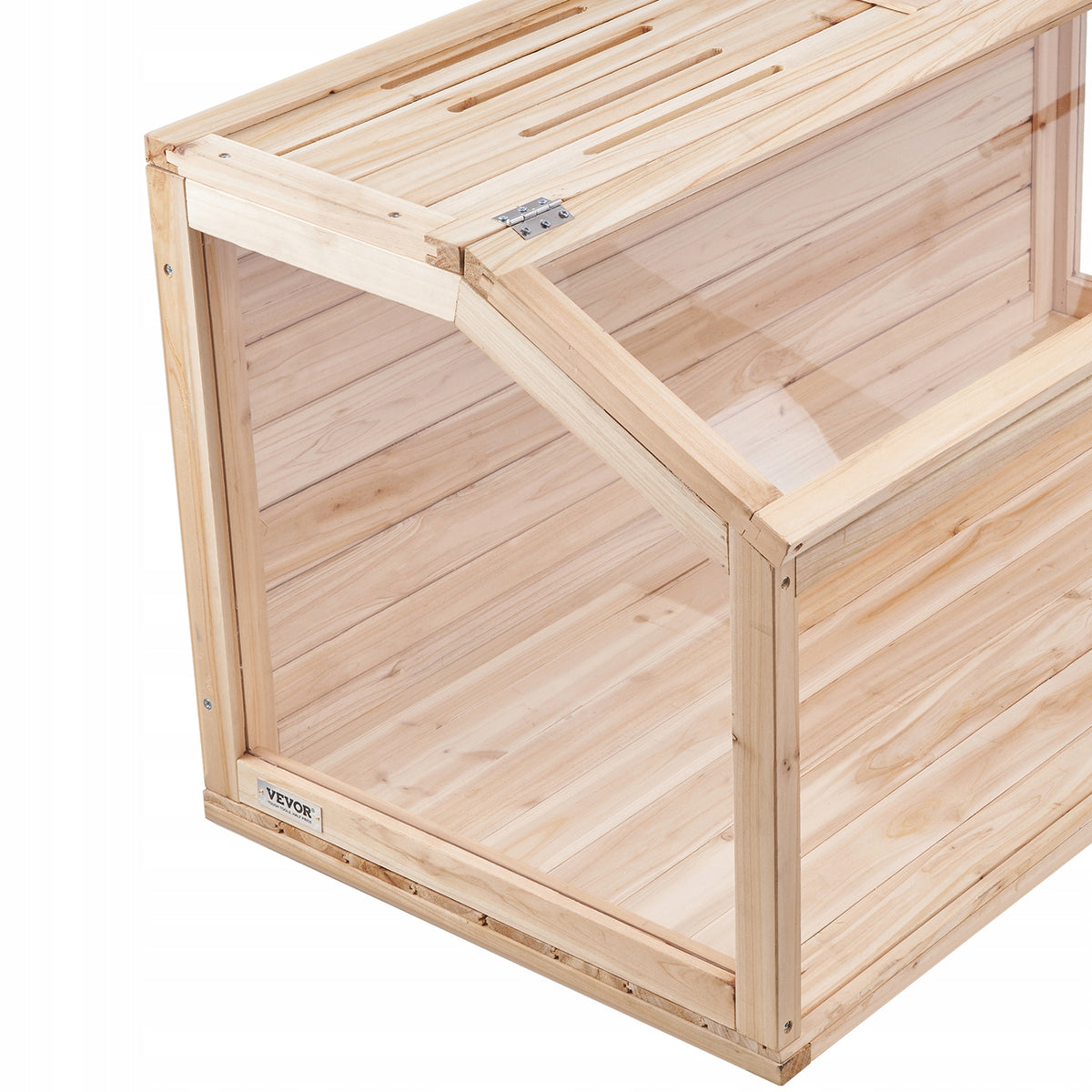 VEVOR WOODEN HAMSTER CAGE WITH NEST AND 270-DEGREE VIEW NATURAL