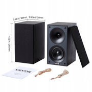 VEVOR PASSIVE BOOKSHELF SPEAKERS PAIR 300W STEREO 70HZ-20KHZ MDF BLACK