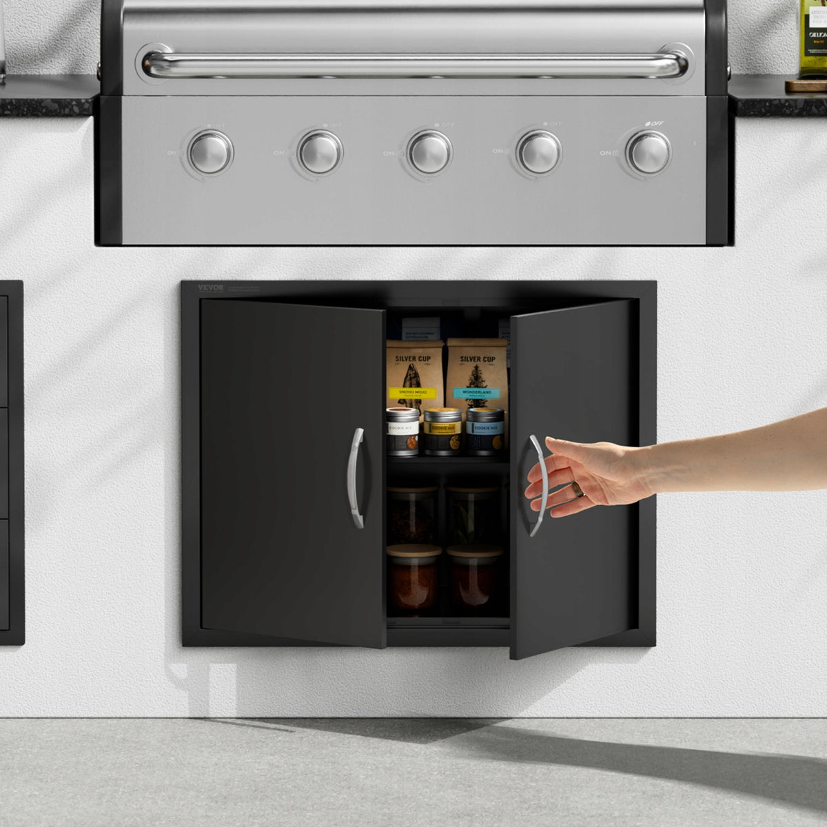 VEVOR BBQ ACCESS DOOR DOUBLE 788X610X46 MM MATTE BLACK