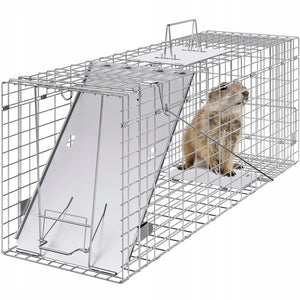 VEVOR RACCOON CAT MARTEN TRAP FOLDABLE GALVANIZED STRONG 31 INCH