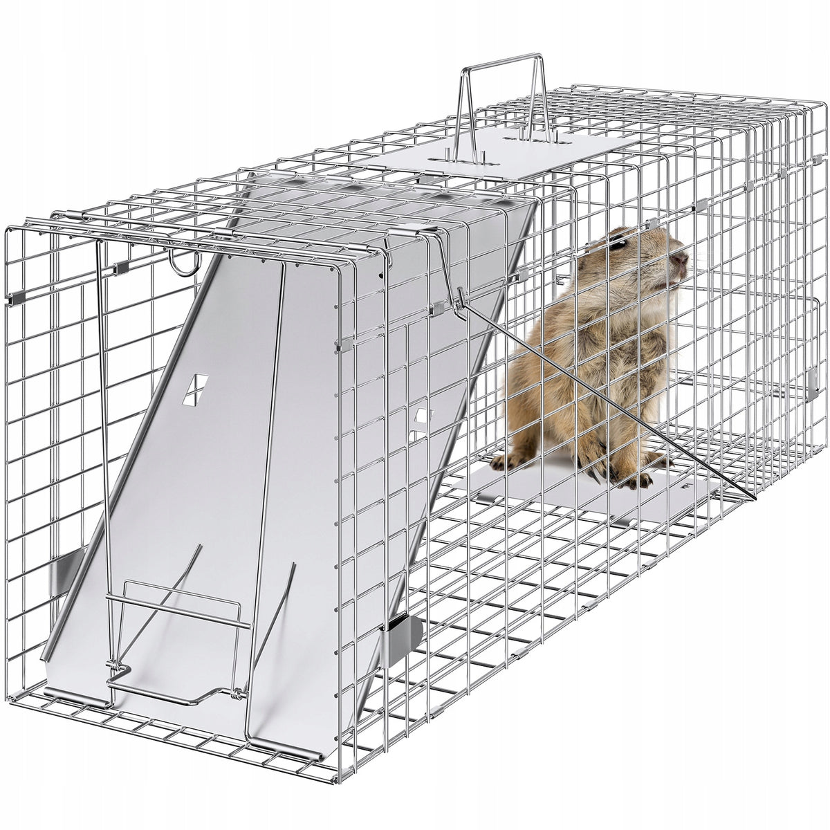 VEVOR RACCOON CAT MARTEN TRAP FOLDABLE GALVANIZED STRONG 31 INCH