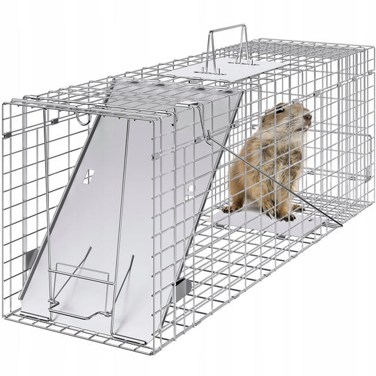 VEVOR RACCOON CAT MARTEN TRAP FOLDABLE GALVANIZED STRONG 31 INCH