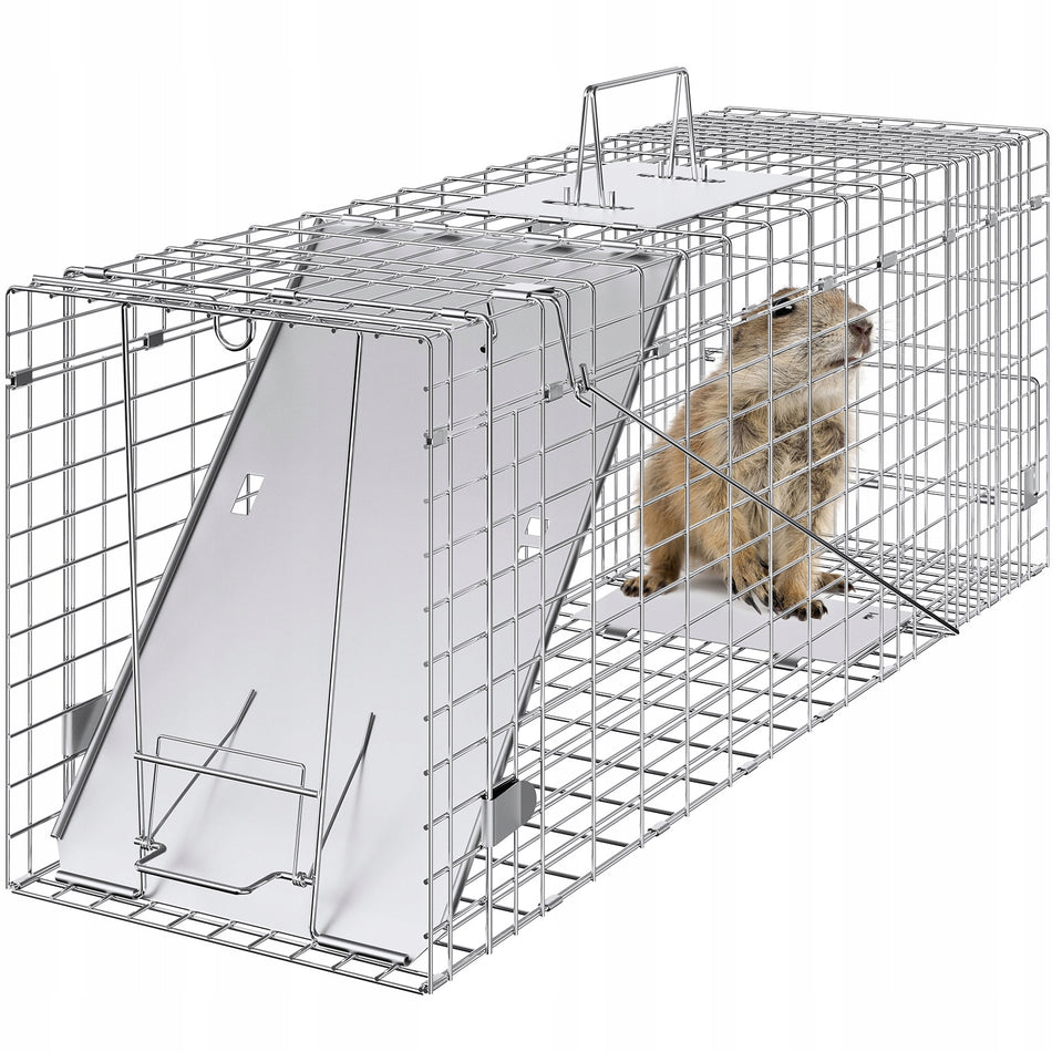 VEVOR RACCOON CAT MARTEN TRAP FOLDABLE GALVANIZED STRONG 31 INCH