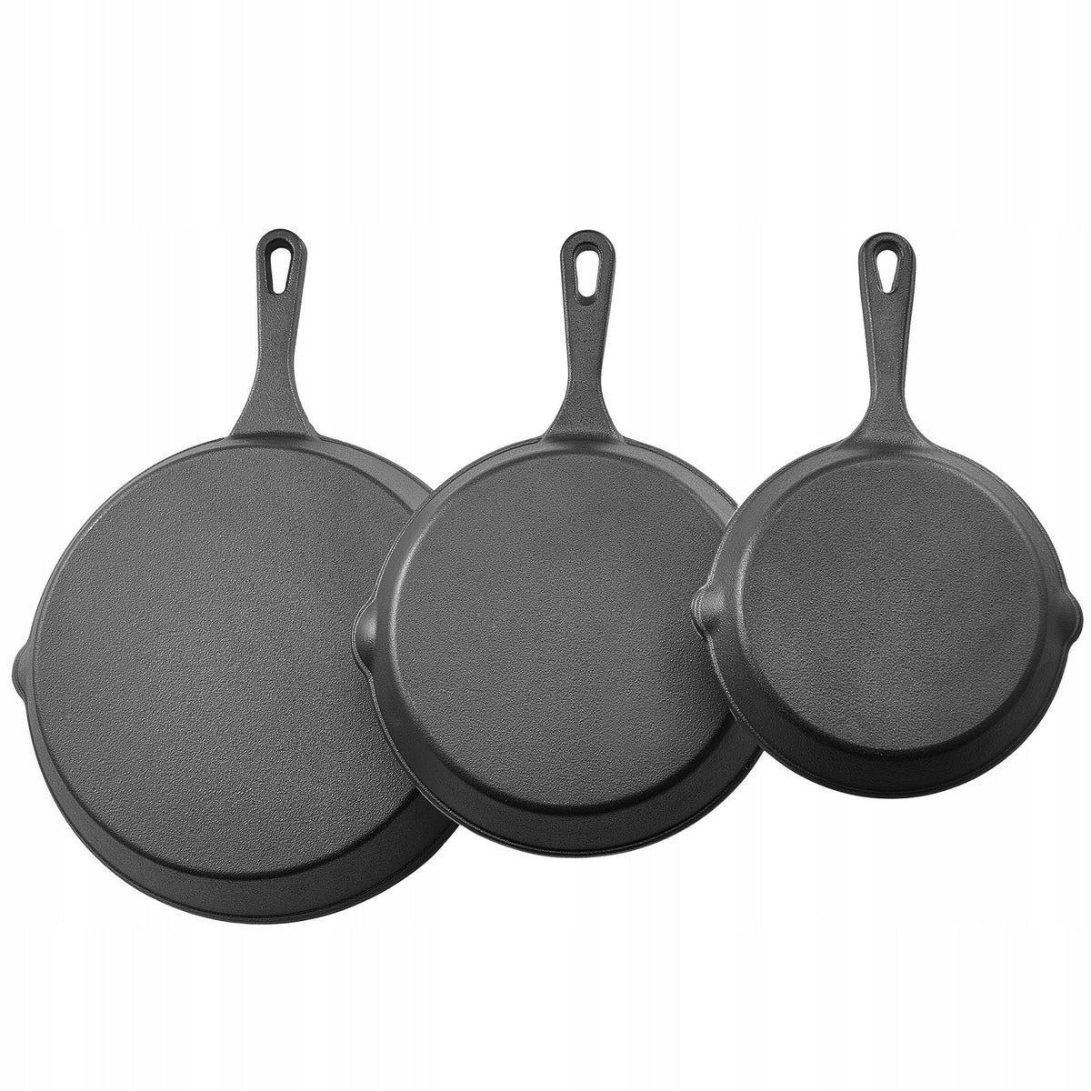 VEVOR CAST IRON FRYING PAN SET 160 220 265 MM STRONG BEST SET