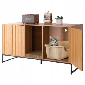 VEVOR CAT CABINET 1200X450X665MM STRONG LITTER BOX WITH SCRATCH PAD