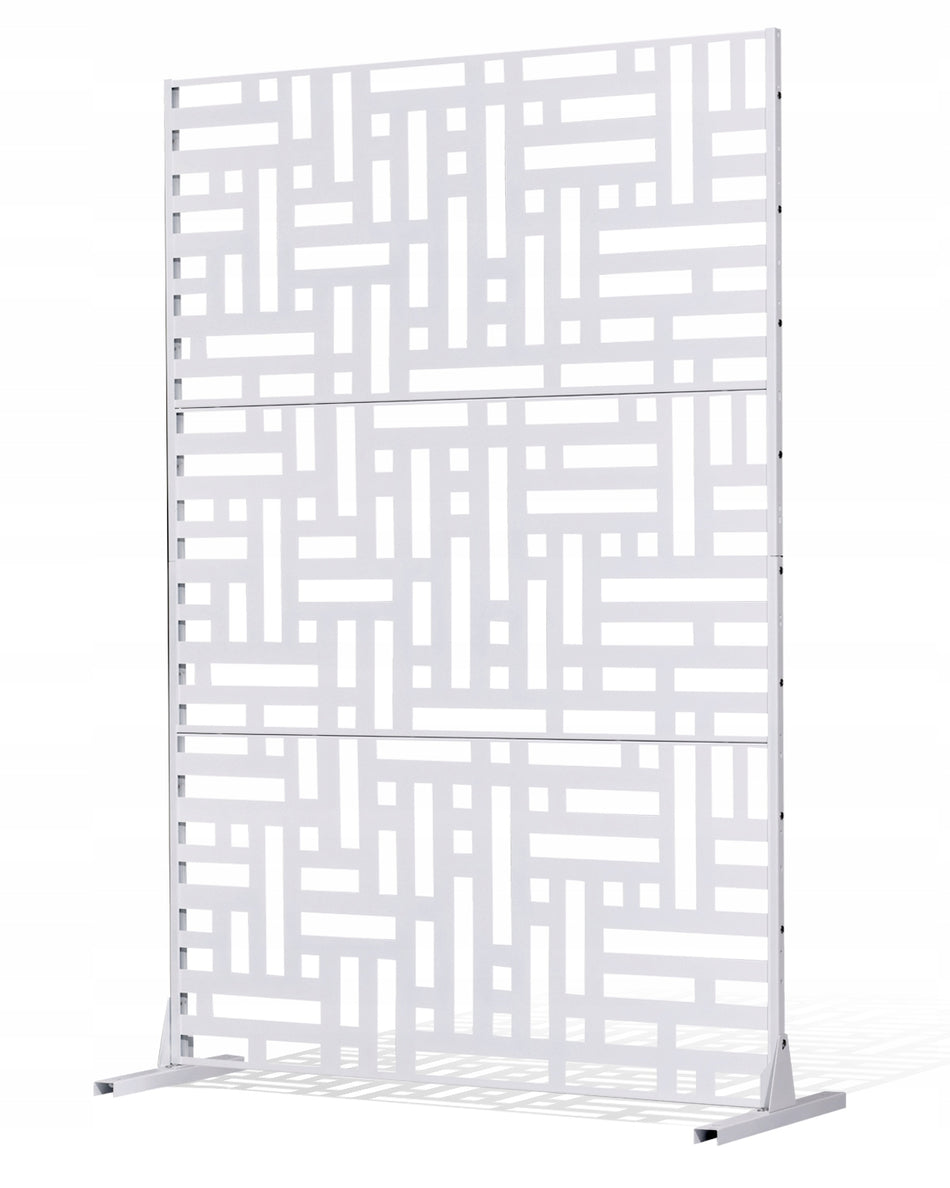 VEVOR SCREEN 120X50.8X193 CM FREESTANDING METAL ROOM DIVIDER WHITE