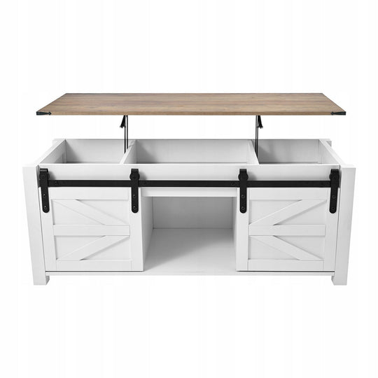 VEVOR 120 CM RUSTIC COFFEE TABLE WITH LIFT-TOP AND STORAGE