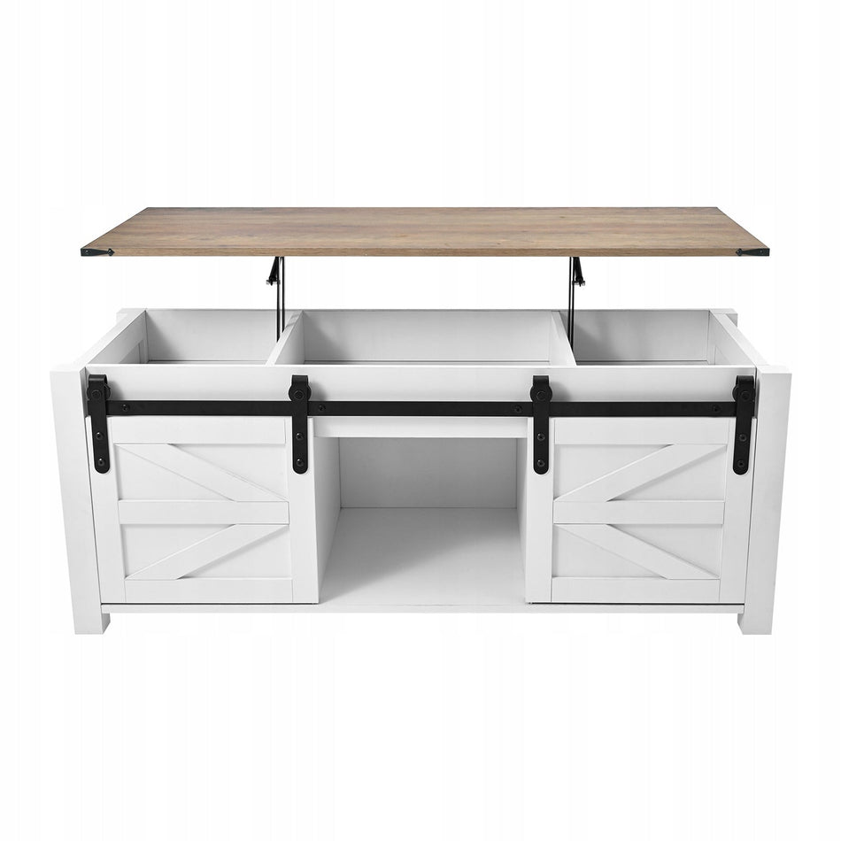 VEVOR 120 CM RUSTIC COFFEE TABLE WITH LIFT-TOP AND STORAGE