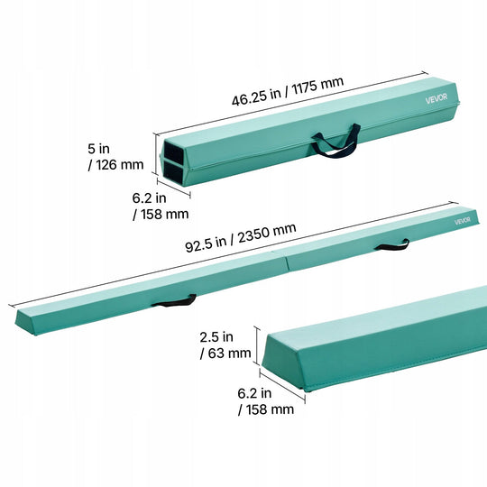 VEVOR FOLDABLE GYMNASTICS BALANCE BEAM 2.35M FOR KIDS STRONG STABLE