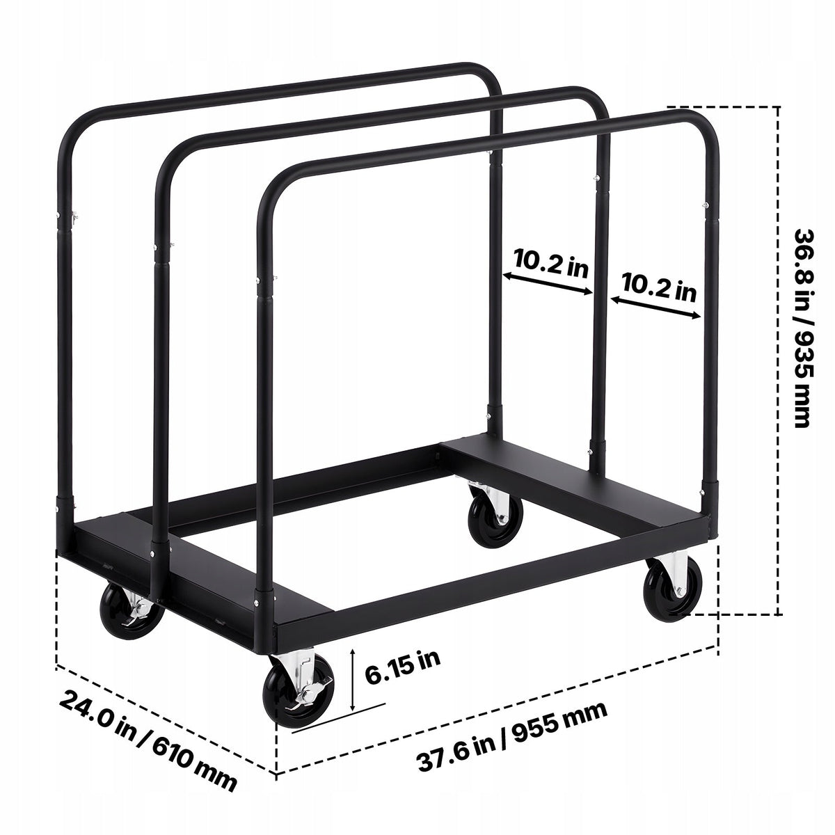 VEVOR 816 KG TRANSPORT TROLLEY 360 SWIVEL CASTORS STURDY SLAB TROLLEY