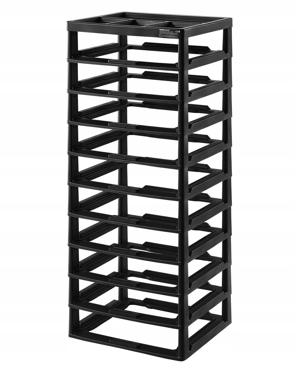 VEVOR 10-TIER STORAGE RACK HEAVY-DUTY MULTIFUNCTIONAL BLACK PP