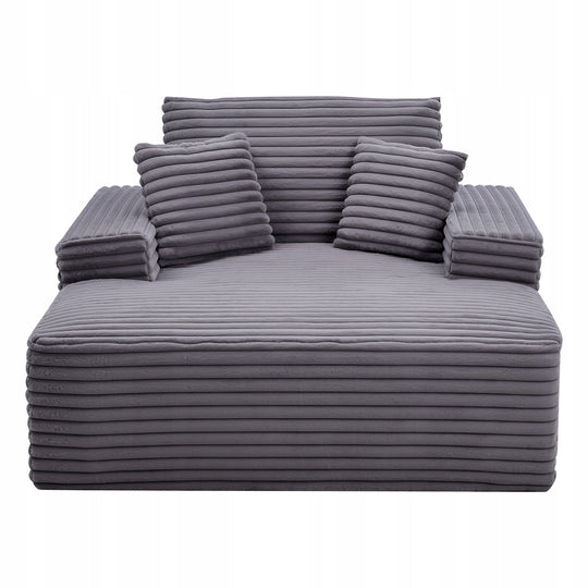 VEVOR Relaxing Lounger 124 cm Upholstered Sofa with Sleeping Function Grey