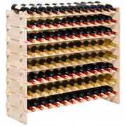 VEVOR 96-Bottle 8-Tier Modular Pine Wood Wine Rack