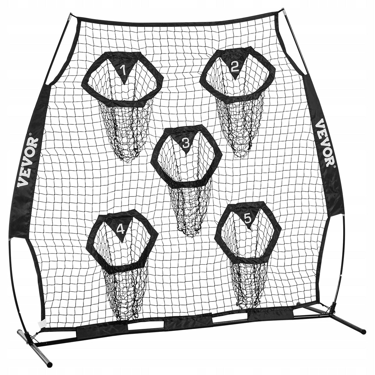 VEVOR FOOTBALL COACH THROWING NET 208X91X189 CM 5 POCKETS