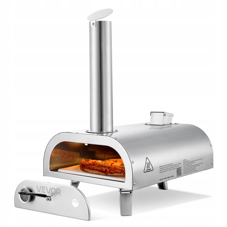 VEVOR PROFESSIONAL PELLET PIZZA OVEN 12 INCH STAINLESS STEEL 540