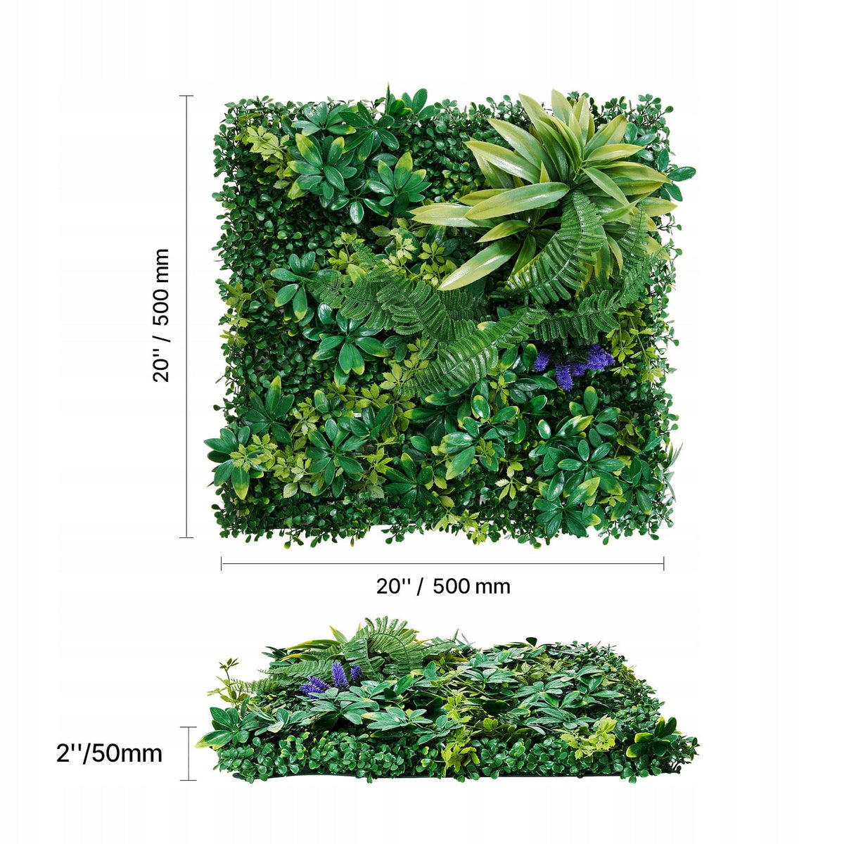 VEVOR ARTIFICIAL HEDGE 12 PCS 500X500X50 MM 3D PREMIUM COMBINATION EASY