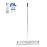VEVOR LAWN RAKE WITH TELESCOPIC HANDLE 355X762MM STRONG SOLID