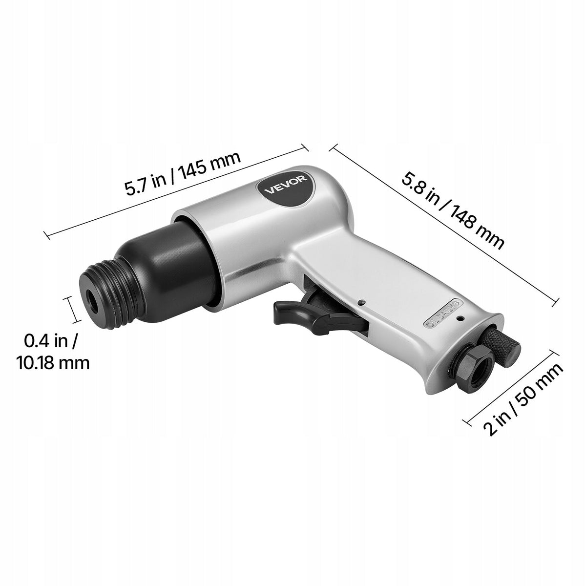 PNEUMATIC HAMMER VEVOR 4500 BPM 40MM STROKE 4 CHISELS ROBUST AND LIGHTWEIGHT