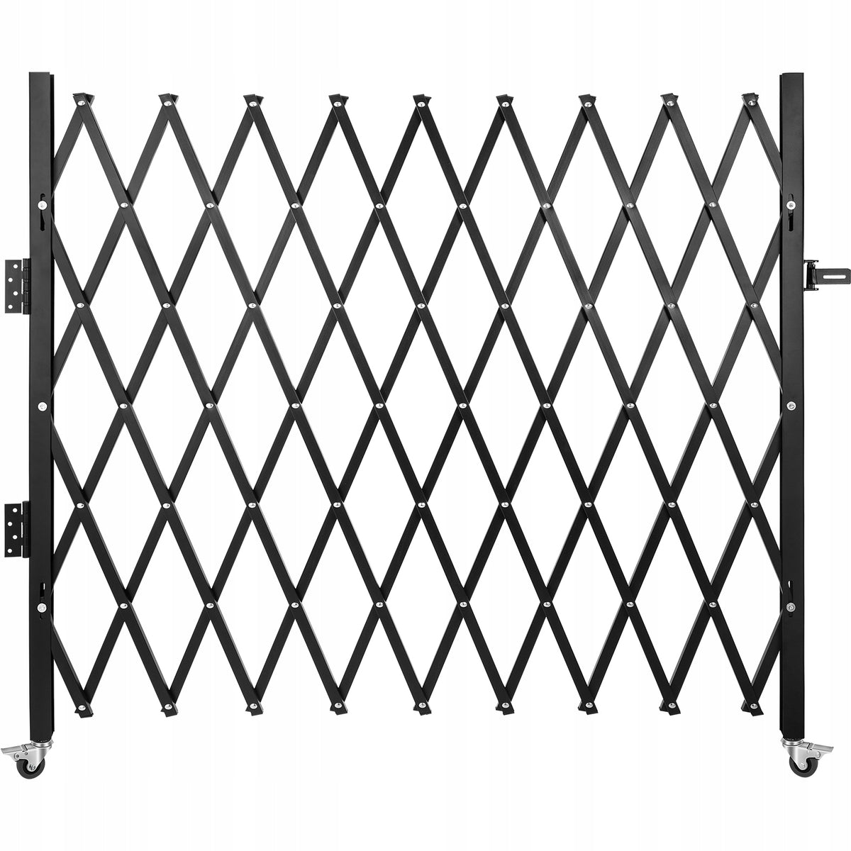 VEVOR FOLDABLE ACCORDION STEEL SAFETY GATE 7.9FT BLACK