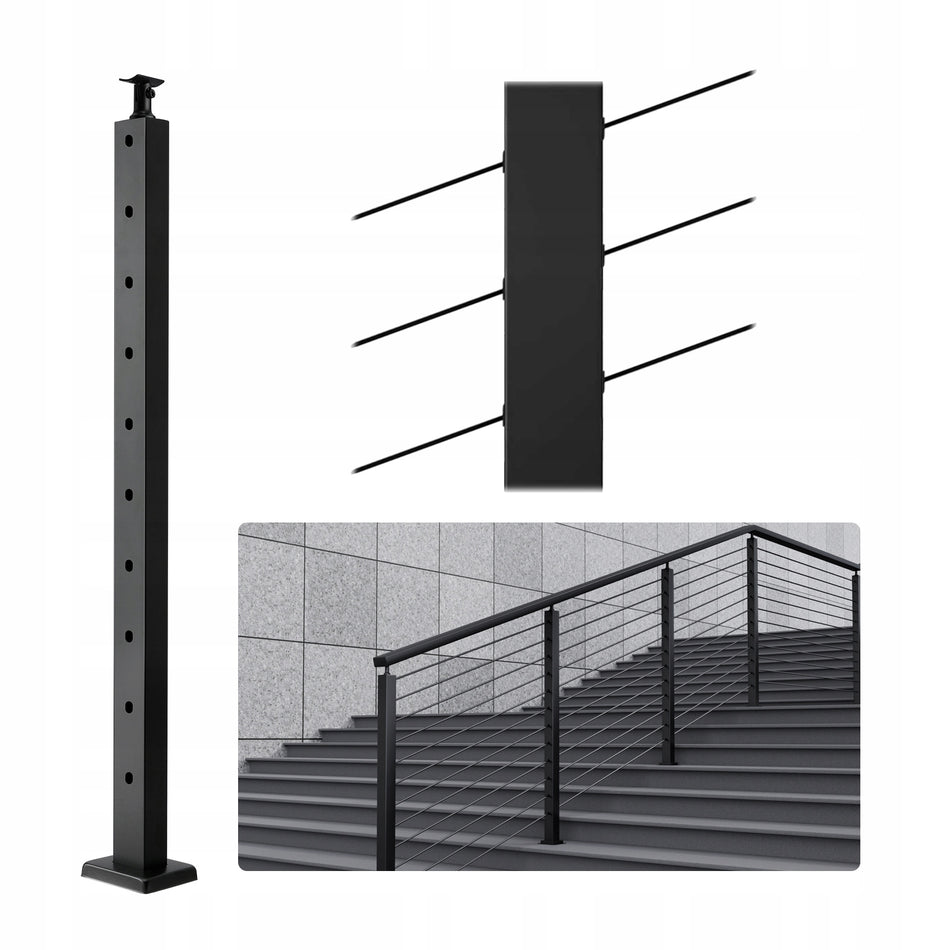 VEVOR PROFESSIONAL CABLE RAILING POST 91 4X2 5X5 1CM STEEL