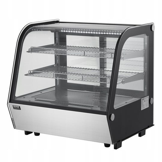 VEVOR 115L PROFESSIONAL COUNTERTOP REFRIGERATED DISPLAY CASE WITH LED LIGHTING AND TURBO COOLING