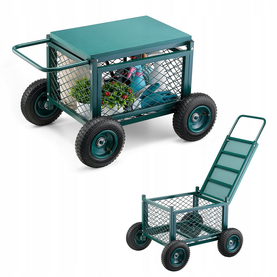 VEVOR METAL GARDEN CHAIR ON WHEELS 760X520X440 MM STRONG AND ROBUST